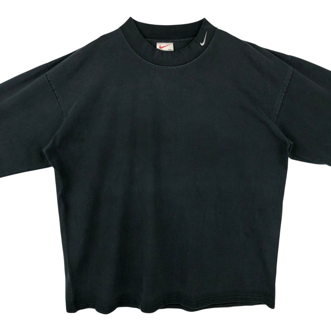 90'S Nike Mock Neck Long-Sleeve T-Shirt, Made in USA, Men's XXL equivalent, Vintage cotton black type Vintage Second Hand