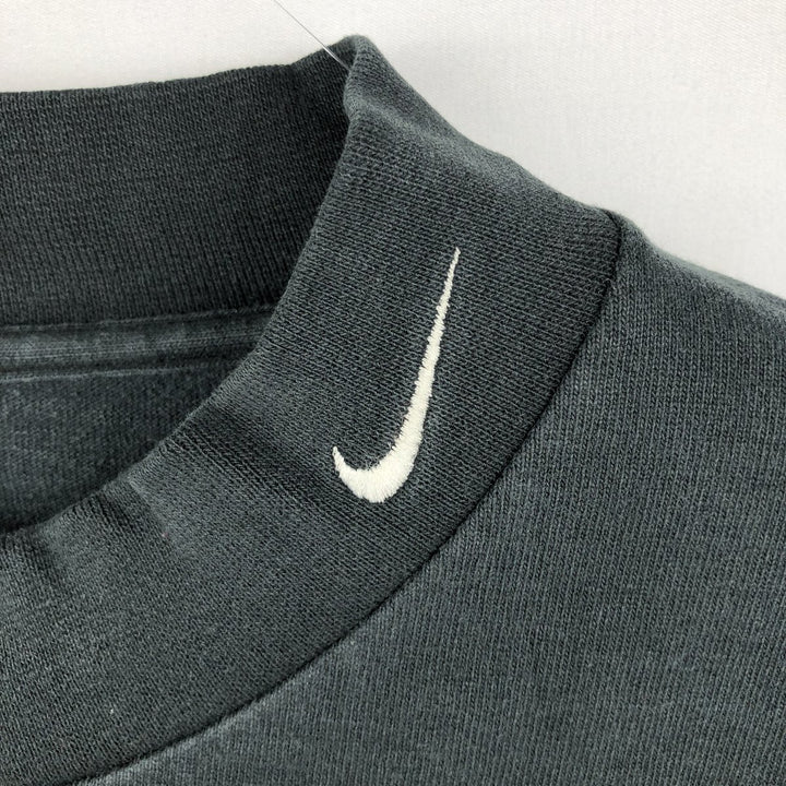 90'S Nike Mock Neck Long-Sleeve T-Shirt, Made in USA, Men's XXL equivalent, Vintage cotton black type Vintage Second Hand