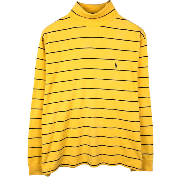 Ralph Lauren POLO by Ralph Lauren Striped Pattern Turtleneck Long-Sleeve T-Shirt (Men's XL equivalent) cotton yellow type Vintage Second Hand