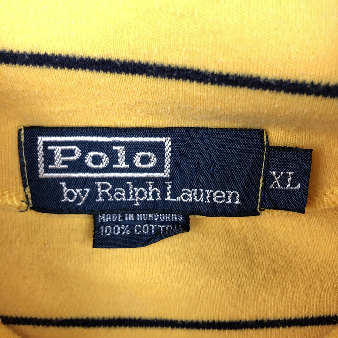 Ralph Lauren POLO by Ralph Lauren Striped Pattern Turtleneck Long-Sleeve T-Shirt (Men's XL equivalent) cotton yellow type Vintage Second Hand