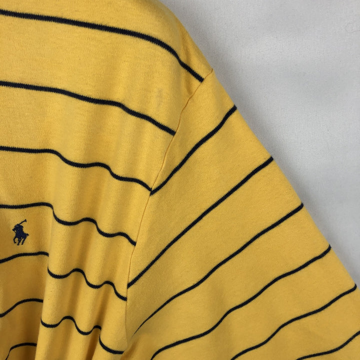 Ralph Lauren POLO by Ralph Lauren Striped Pattern Turtleneck Long-Sleeve T-Shirt (Men's XL equivalent) cotton yellow type Vintage Second Hand