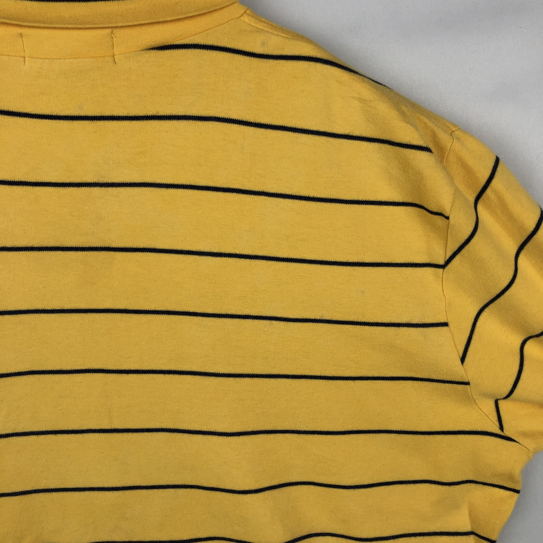 Ralph Lauren POLO by Ralph Lauren Striped Pattern Turtleneck Long-Sleeve T-Shirt (Men's XL equivalent) cotton yellow type Vintage Second Hand