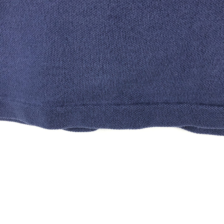 90'S Ralph Lauren POLO by Ralph Lauren pique turtleneck long-sleeved T-shirt, made in USA, men's size L equivalent. cotton navy blue type Vintage Second Hand