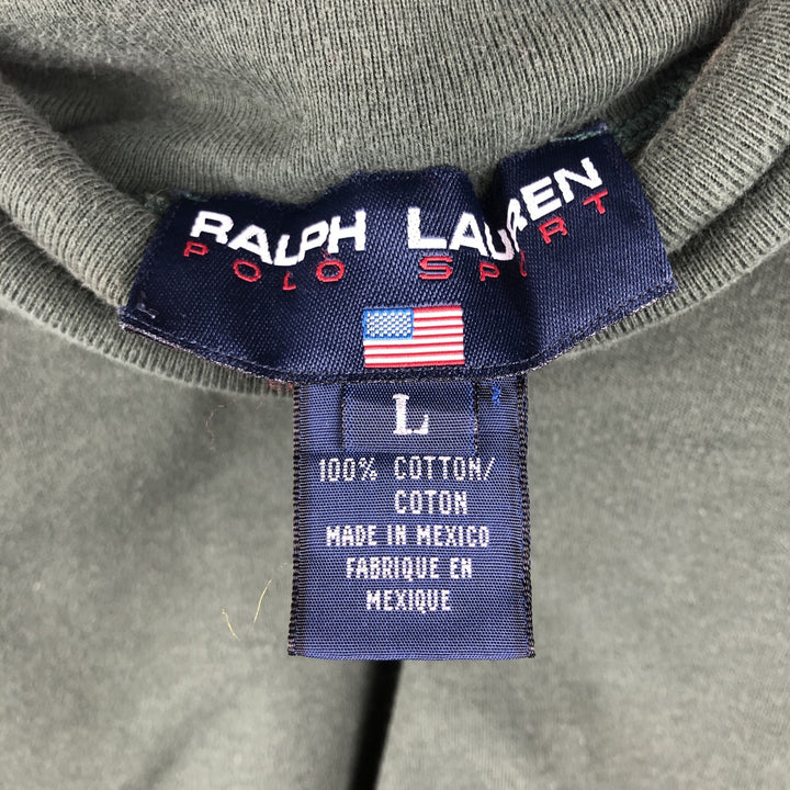 Ralph Lauren POLO SPORT turtleneck long-sleeved T-shirt (Men's size L equivalent) cotton green type Vintage Second Hand