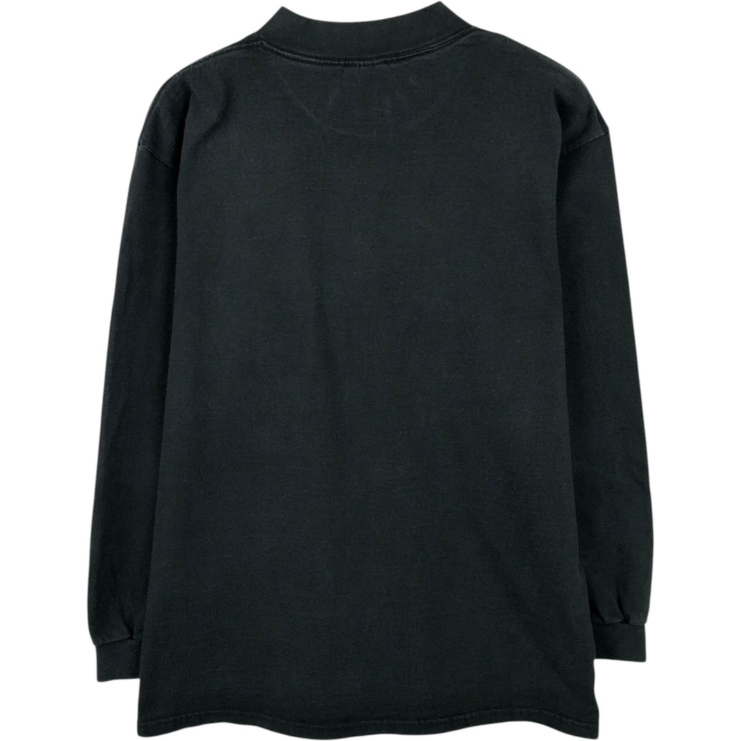 90'S Nike Mock Neck Long-Sleeve T-Shirt, Made in USA, Men's Size L (Equivalent), Vintage cotton black type Vintage Second Hand