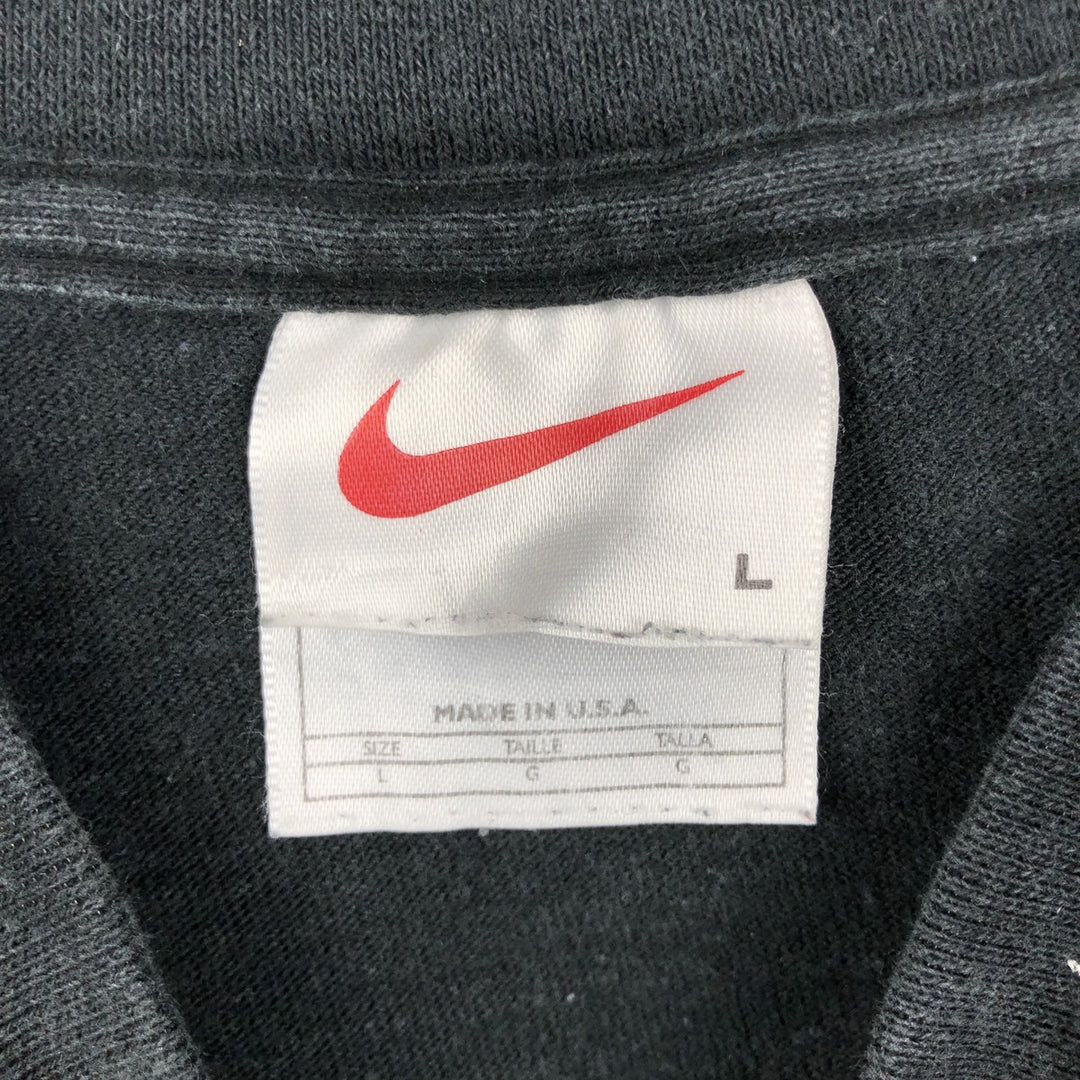 90'S Nike Mock Neck Long-Sleeve T-Shirt, Made in USA, Men's Size L (Equivalent), Vintage cotton black type Vintage Second Hand