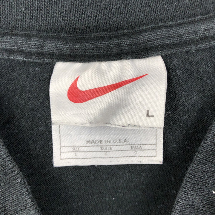 90'S Nike Mock Neck Long-Sleeve T-Shirt, Made in USA, Men's Size L (Equivalent), Vintage cotton black type Vintage Second Hand