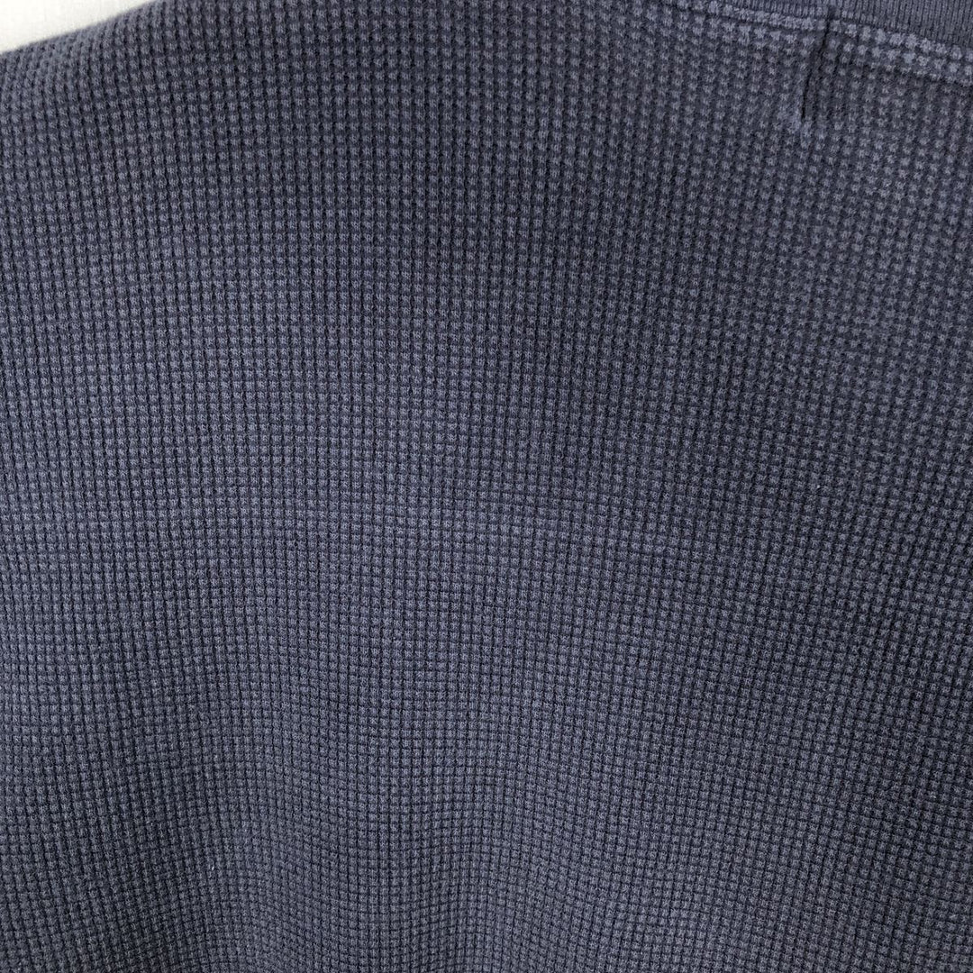 2000'S Eddie Bauer Thermal Long-Sleeve T-Shirt, Waffle Pattern, Men's Size M (approx.) cotton navy blue type Vintage Second Hand