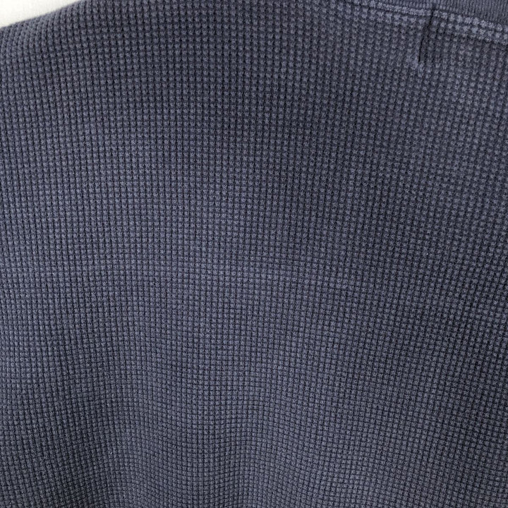 2000'S Eddie Bauer Thermal Long-Sleeve T-Shirt, Waffle Pattern, Men's Size M (approx.) cotton navy blue type Vintage Second Hand