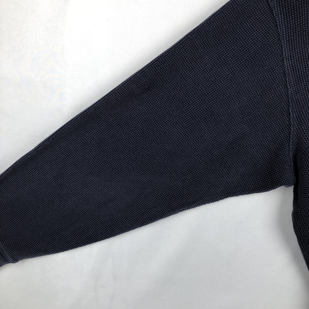 2000'S Eddie Bauer Thermal Long-Sleeve T-Shirt, Waffle Pattern, Men's Size M (approx.) cotton navy blue type Vintage Second Hand