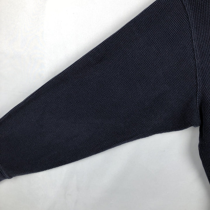 2000'S Eddie Bauer Thermal Long-Sleeve T-Shirt, Waffle Pattern, Men's Size M (approx.) cotton navy blue type Vintage Second Hand