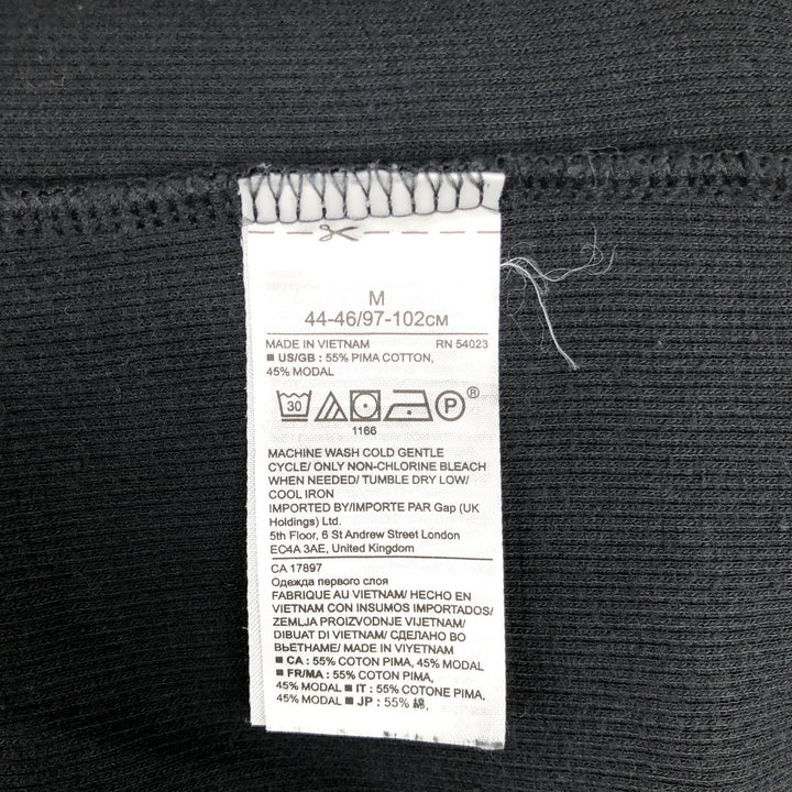 2000'S Banana Republic Henley Neck Thermal Long-Sleeve T-Shirt, Men's Size M (approx.) Pima Cotton black type Vintage Second Hand