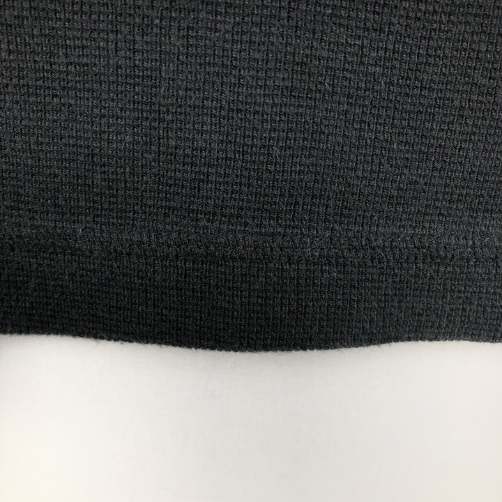 2000'S Banana Republic Henley Neck Thermal Long-Sleeve T-Shirt, Men's Size M (approx.) Pima Cotton black type Vintage Second Hand