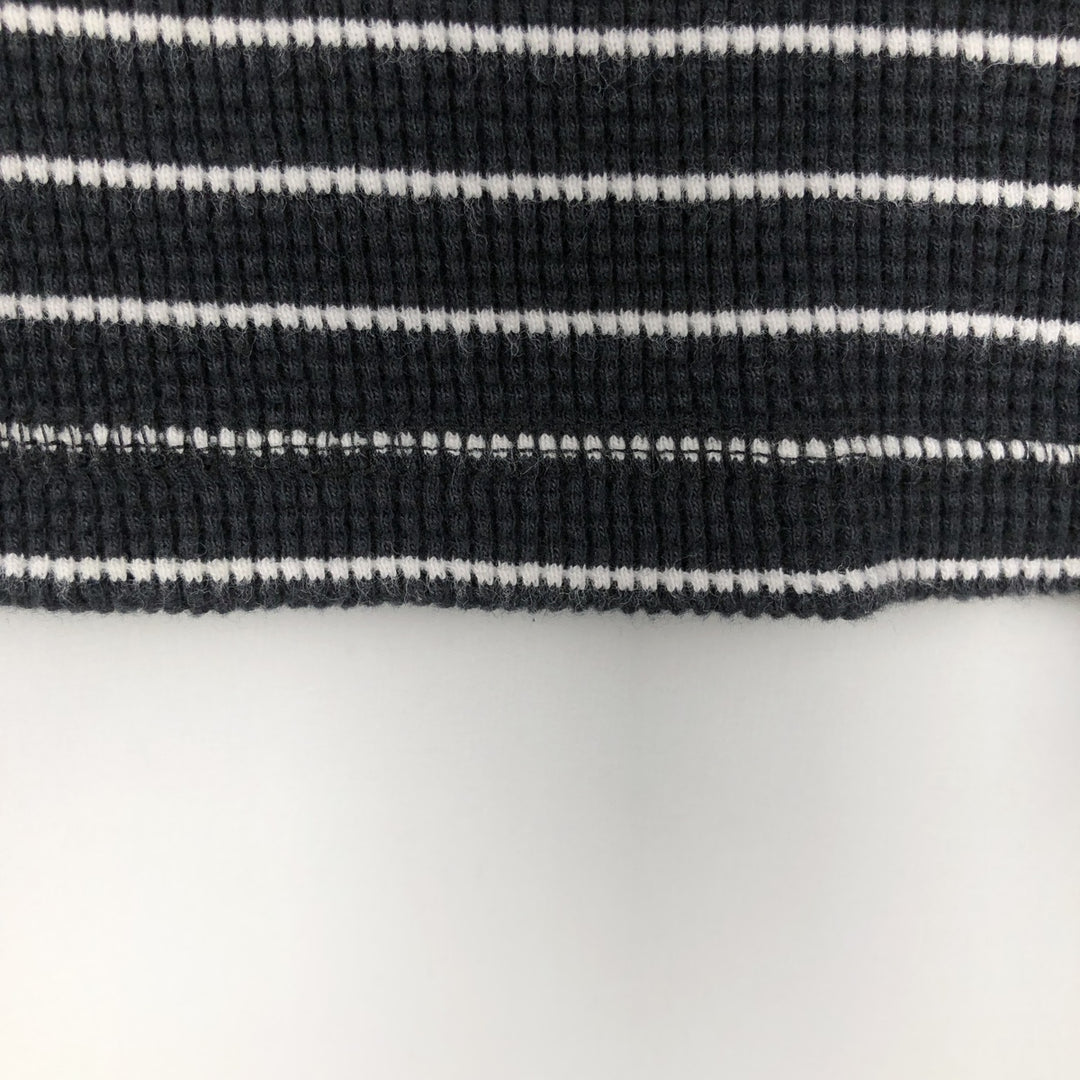 Levi's Border Pattern Henley Neck Thermal Long-Sleeve T-Shirt (Waffle Knit) - Men's Size M (approx.) cotton black type Vintage Second Hand