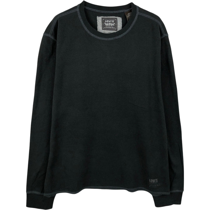 Levi's Thermal Long-Sleeve T-Shirt, Honeycomb Pattern, Men's Size L (equivalent) cotton black type Vintage Second Hand