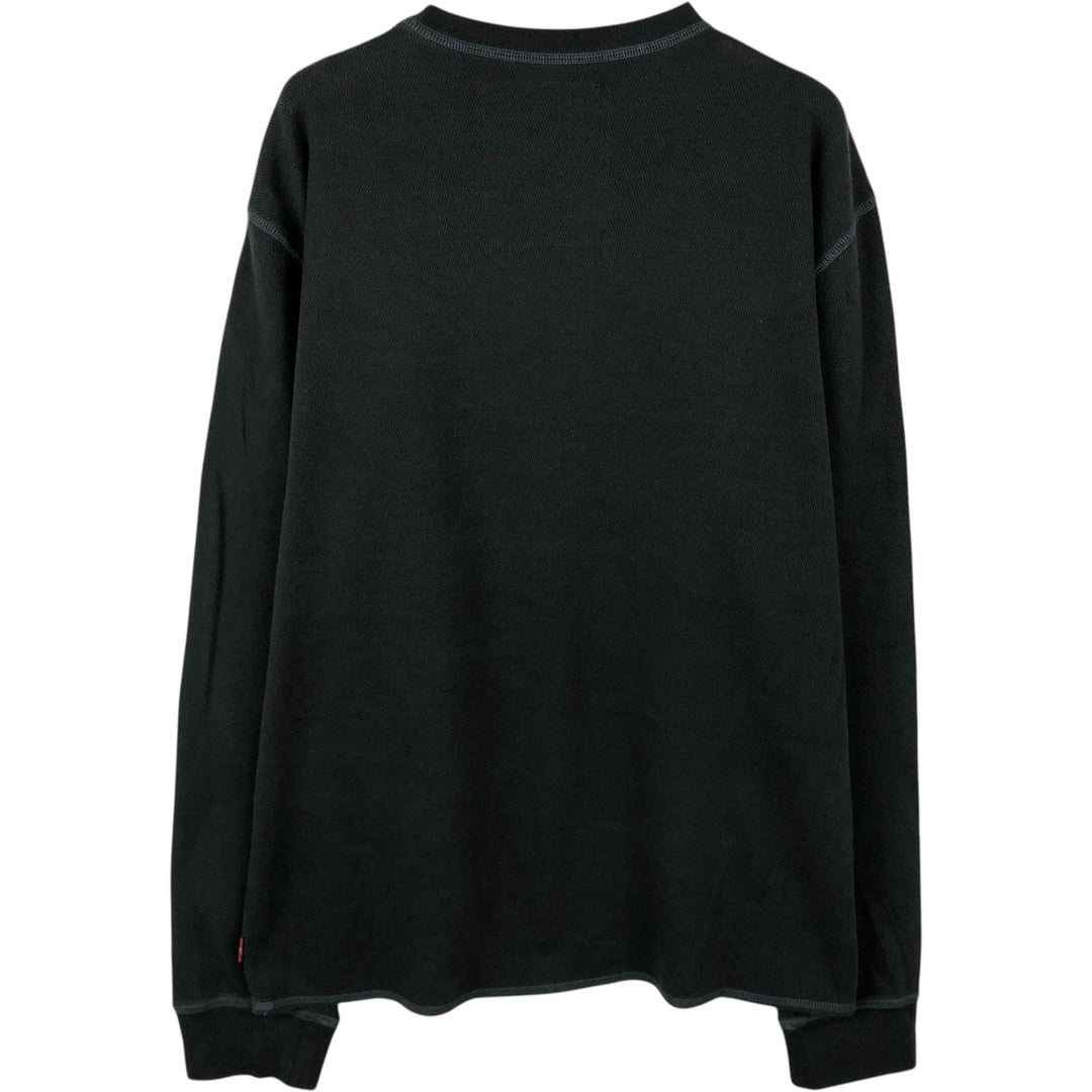 Levi's Thermal Long-Sleeve T-Shirt, Honeycomb Pattern, Men's Size L (equivalent) cotton black type Vintage Second Hand