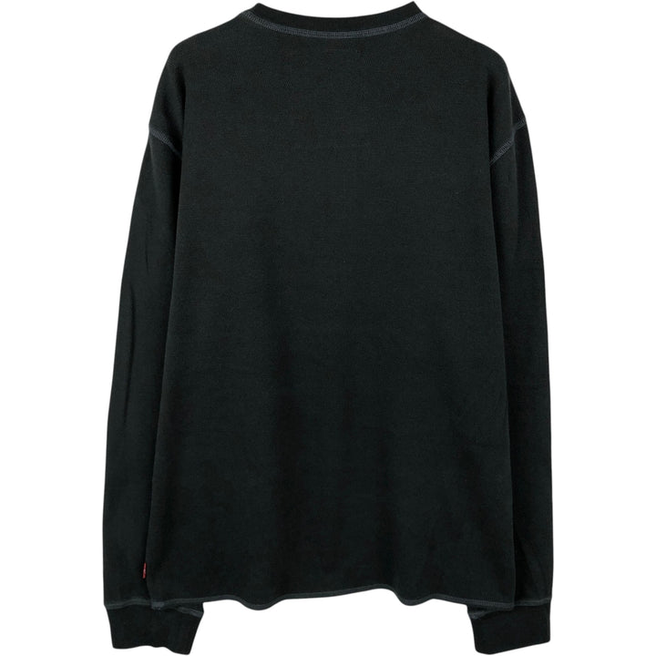 Levi's Thermal Long-Sleeve T-Shirt, Honeycomb Pattern, Men's Size L (equivalent) cotton black type Vintage Second Hand