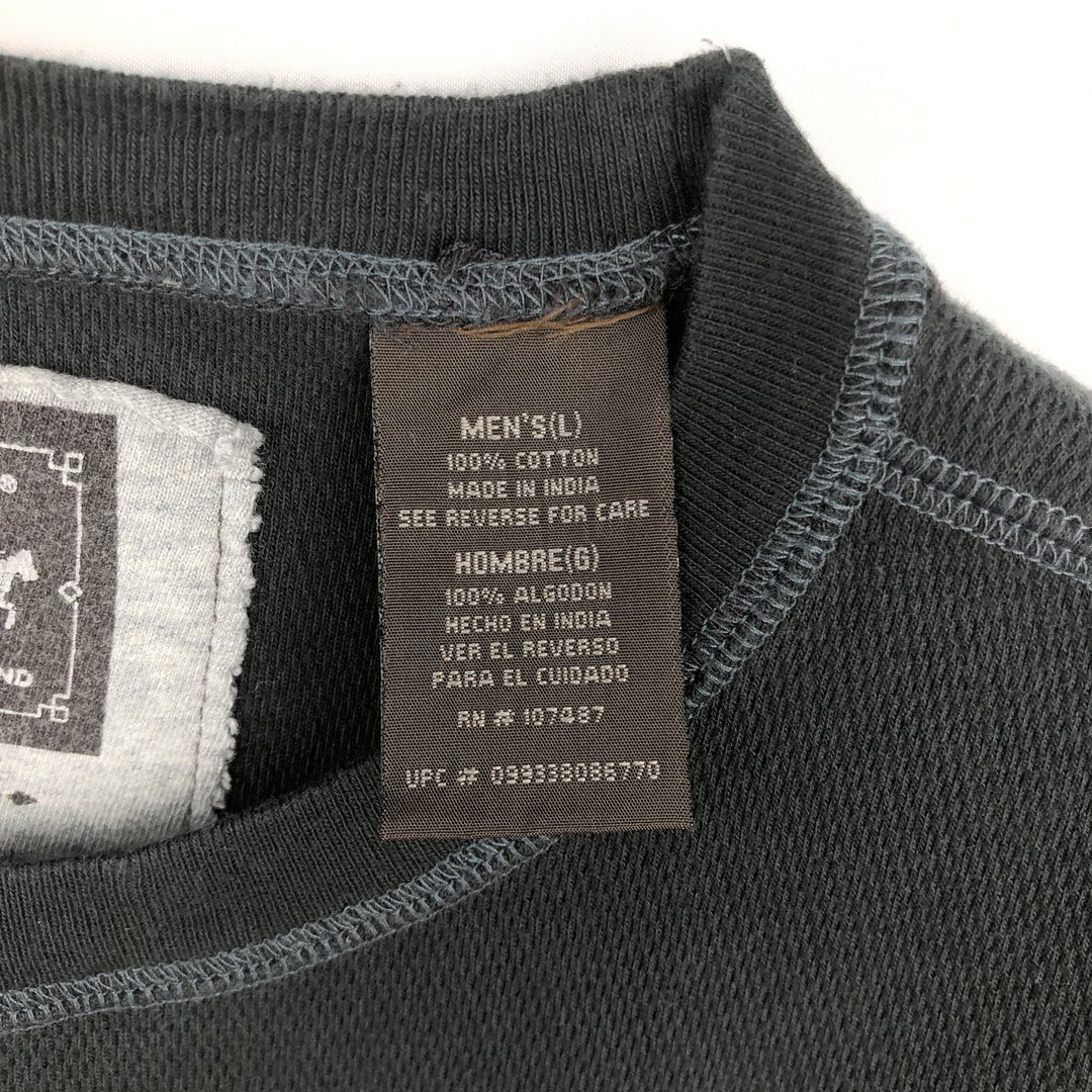 Levi's Thermal Long-Sleeve T-Shirt, Honeycomb Pattern, Men's Size L (equivalent) cotton black type Vintage Second Hand
