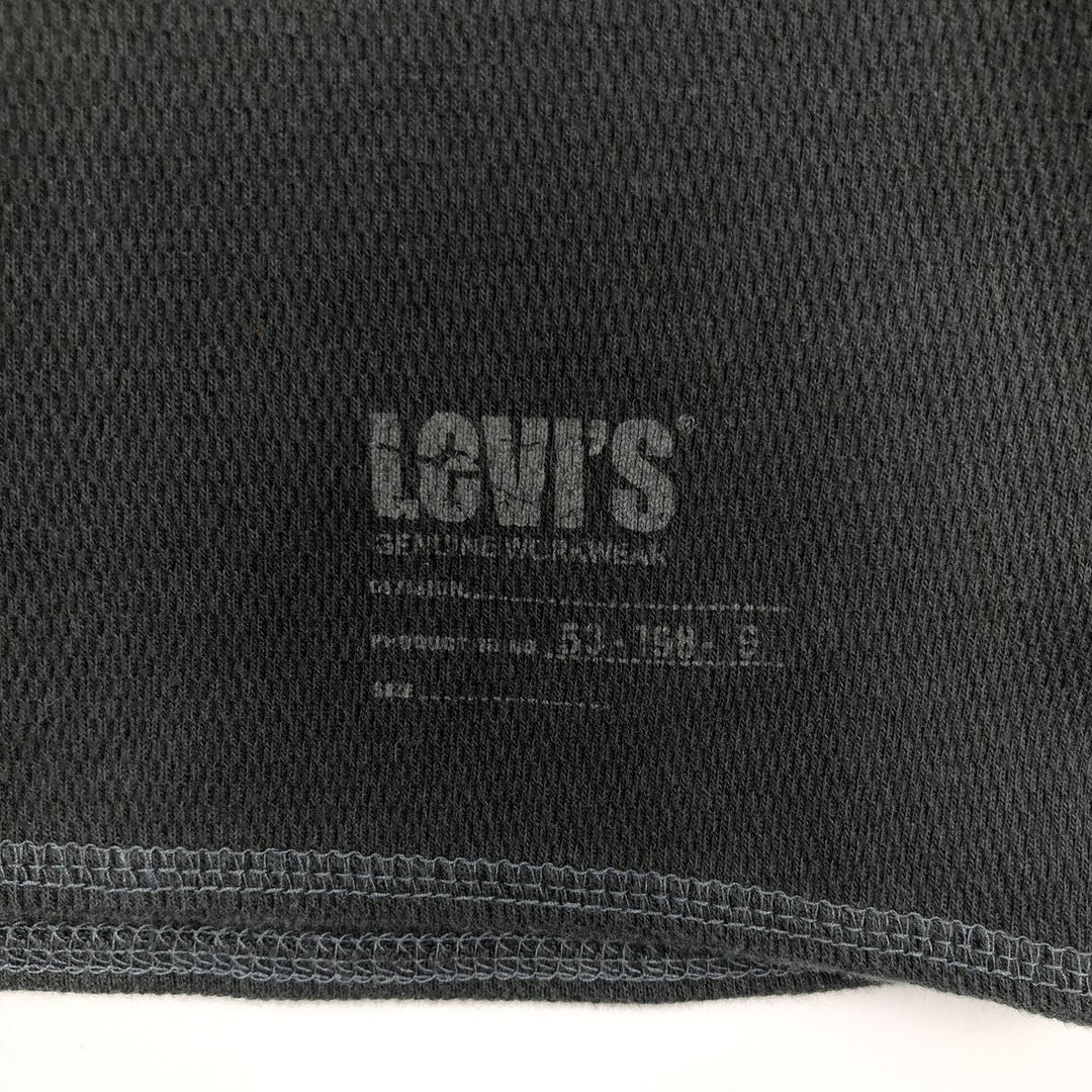 Levi's Thermal Long-Sleeve T-Shirt, Honeycomb Pattern, Men's Size L (equivalent) cotton black type Vintage Second Hand