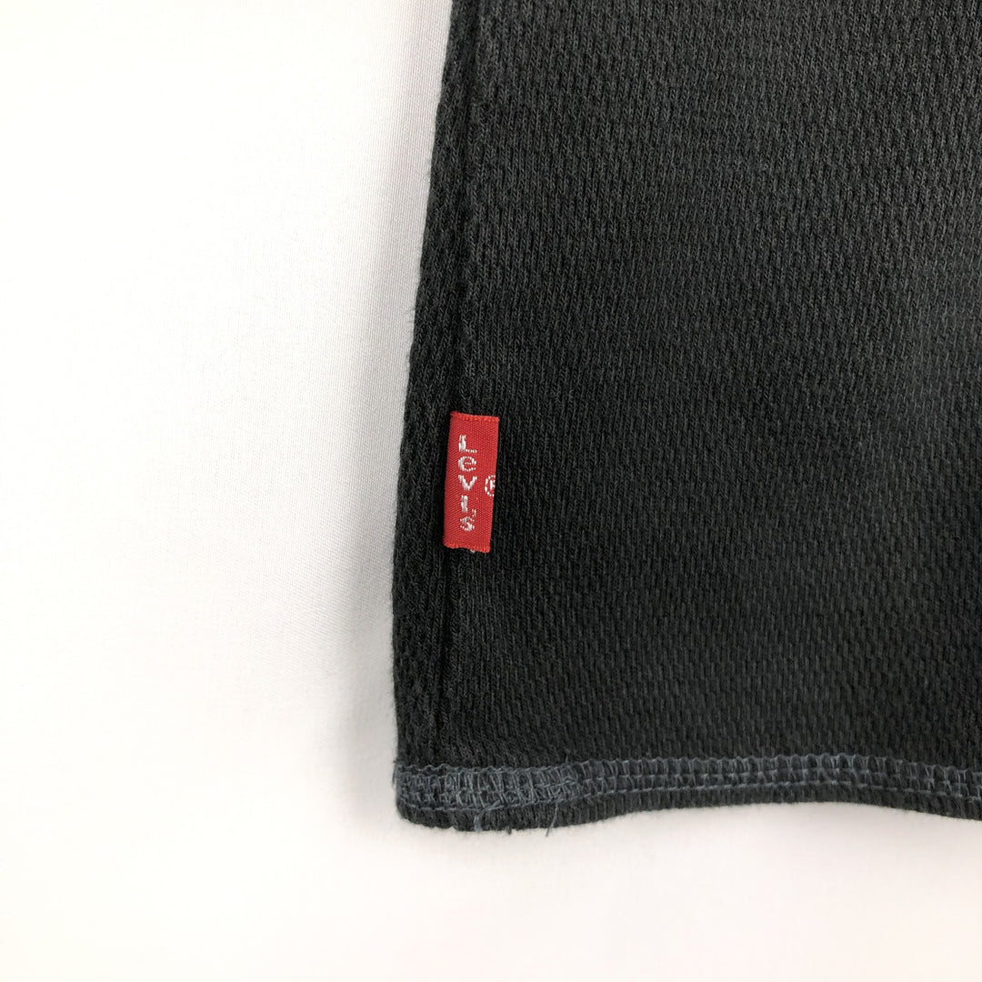 Levi's Thermal Long-Sleeve T-Shirt, Honeycomb Pattern, Men's Size L (equivalent) cotton black type Vintage Second Hand
