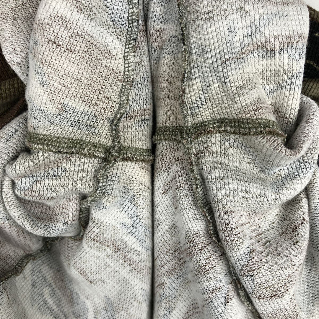 ANCHOR BLUE Camouflage Pattern Woodland Camo Thermal Long-Sleeve T-Shirt (Waffle) - Men's Size M (approx.) cotton Khaki type Vintage Second Hand