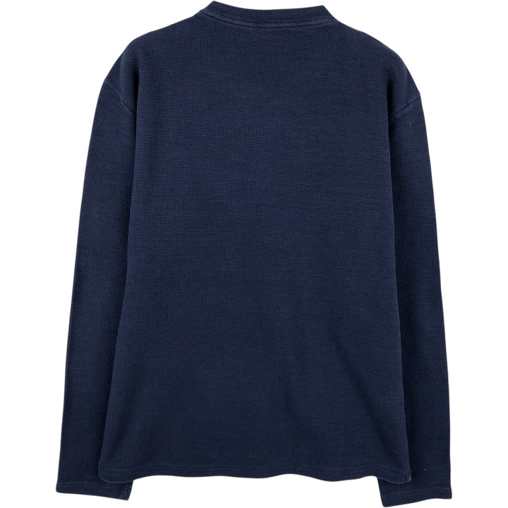 Lacoste SLEEPWEAR Thermal Long-Sleeve T-Shirt, Waffle Pattern, Men's XL (approx.) cotton navy blue type Vintage Second Hand