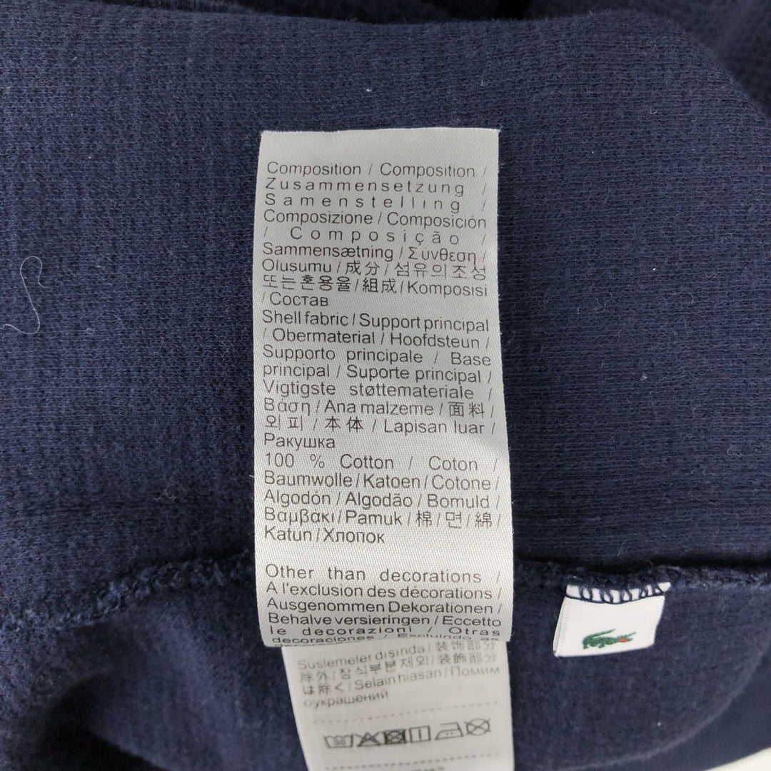 Lacoste SLEEPWEAR Thermal Long-Sleeve T-Shirt, Waffle Pattern, Men's XL (approx.) cotton navy blue type Vintage Second Hand
