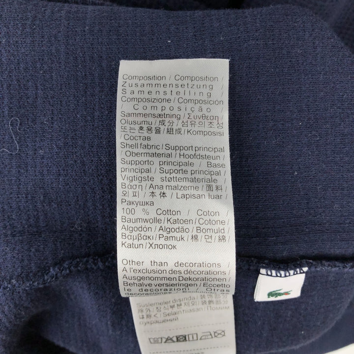 Lacoste SLEEPWEAR Thermal Long-Sleeve T-Shirt, Waffle Pattern, Men's XL (approx.) cotton navy blue type Vintage Second Hand