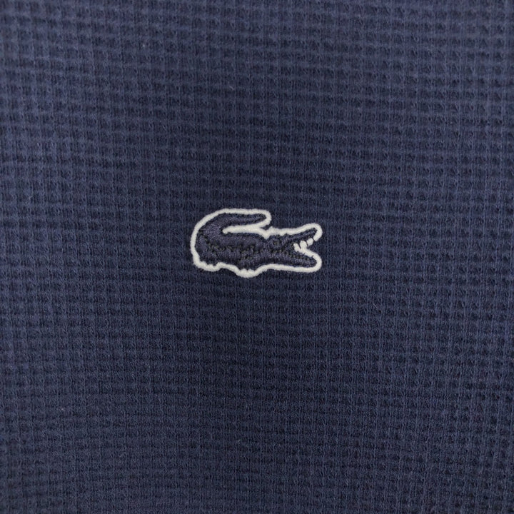 Lacoste SLEEPWEAR Thermal Long-Sleeve T-Shirt, Waffle Pattern, Men's XL (approx.) cotton navy blue type Vintage Second Hand