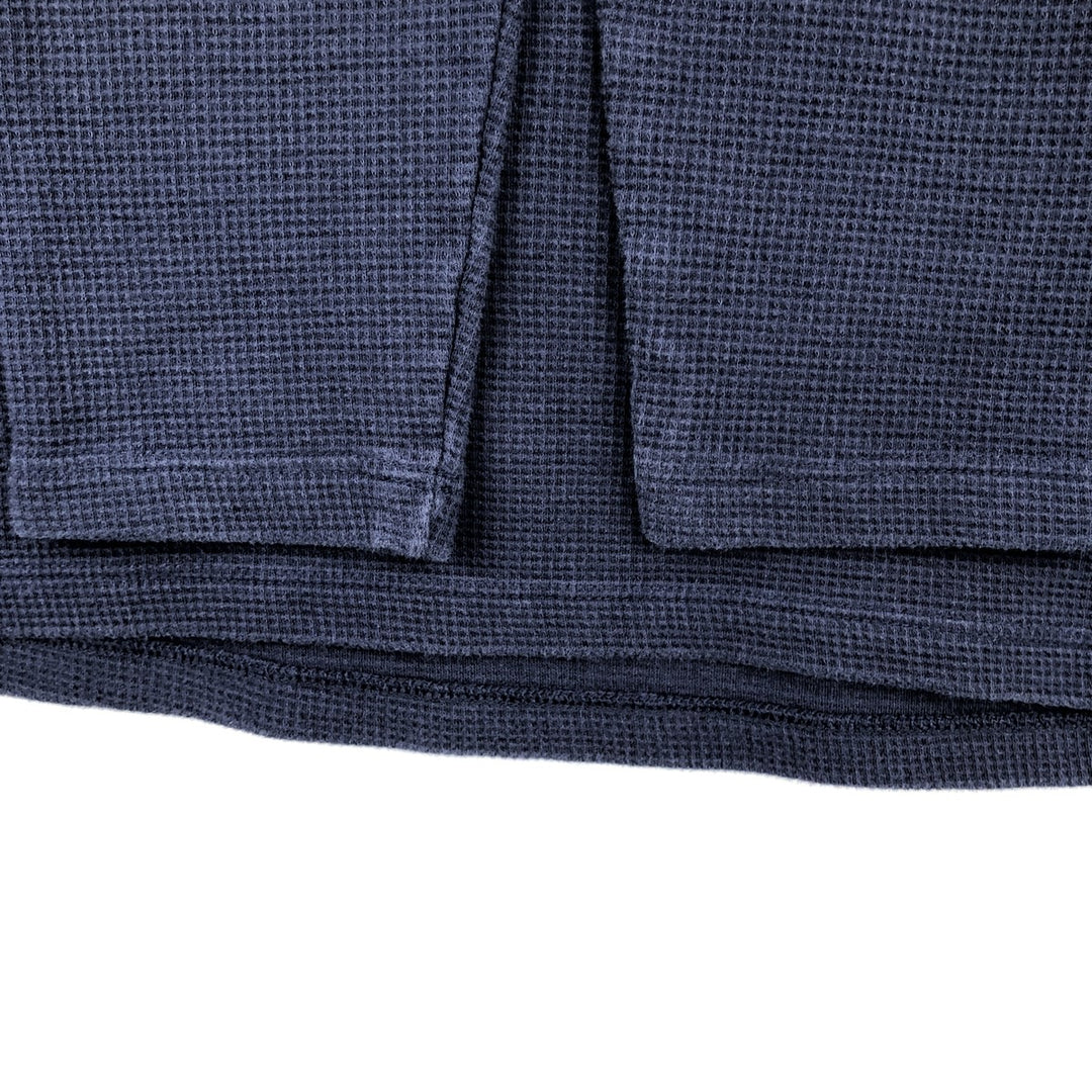 Lacoste SLEEPWEAR Thermal Long-Sleeve T-Shirt, Waffle Pattern, Men's XL (approx.) cotton navy blue type Vintage Second Hand