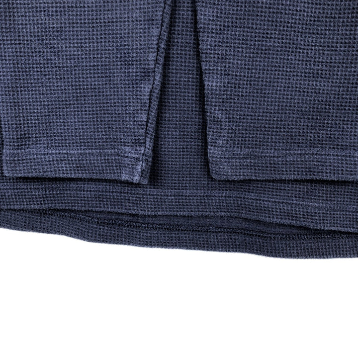 Lacoste SLEEPWEAR Thermal Long-Sleeve T-Shirt, Waffle Pattern, Men's XL (approx.) cotton navy blue type Vintage Second Hand