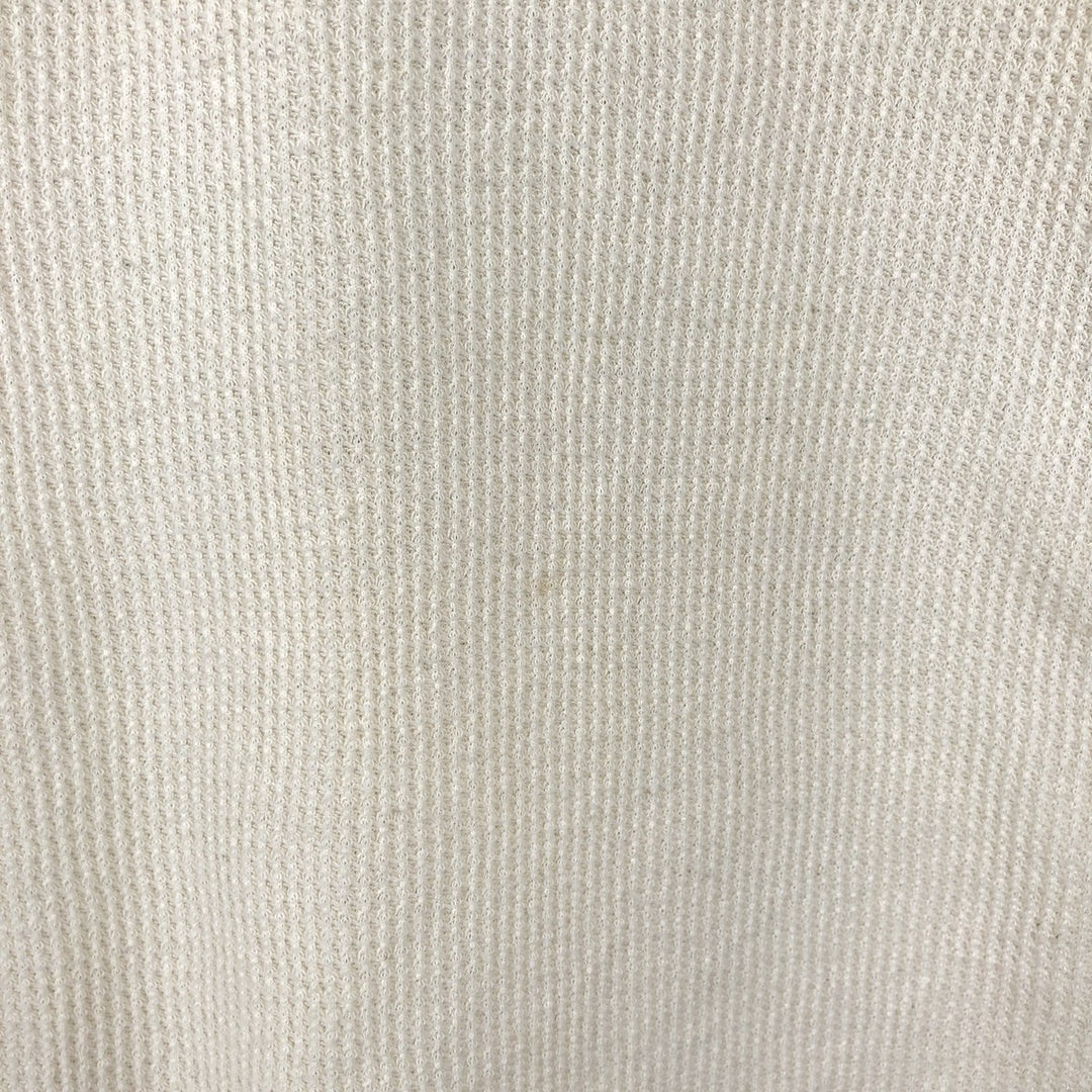 Thermal long-sleeve waffle T-shirt, men's size S equivalent. unclear pale white type Vintage Second Hand