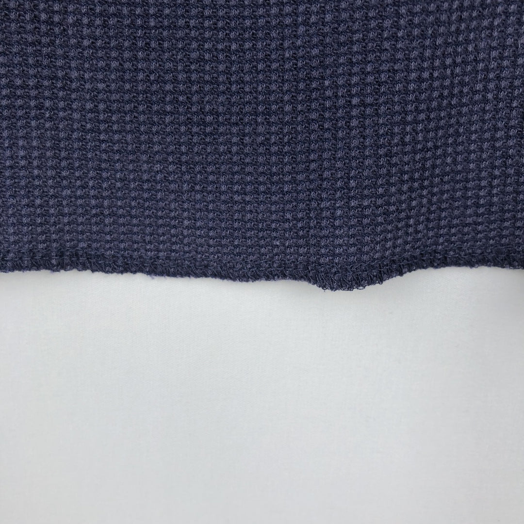 Thermal long-sleeve waffle T-shirt, men's size M equivalent. unclear navy blue type Vintage Second Hand