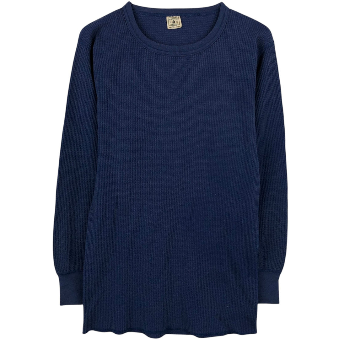 NORTHWEST TERRITORY Thermal Long-Sleeve T-Shirt, Waffle Knit, Made in USA, Men's XL equivalent. cotton blue type Vintage Second Hand