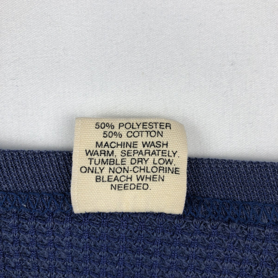 NORTHWEST TERRITORY Thermal Long-Sleeve T-Shirt, Waffle Knit, Made in USA, Men's XL equivalent. cotton blue type Vintage Second Hand