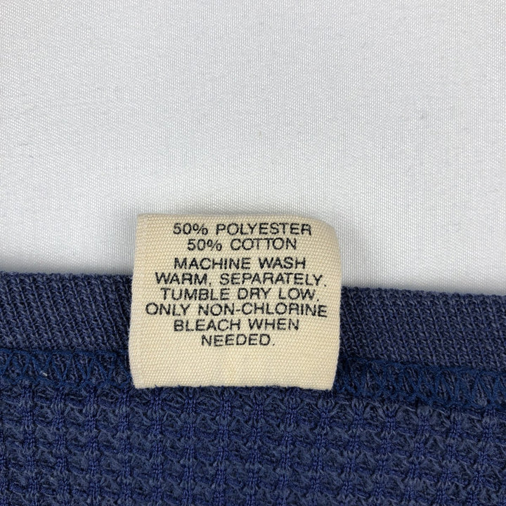 NORTHWEST TERRITORY Thermal Long-Sleeve T-Shirt, Waffle Knit, Made in USA, Men's XL equivalent. cotton blue type Vintage Second Hand