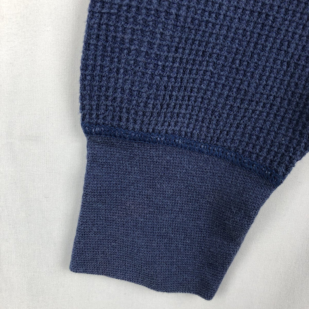 NORTHWEST TERRITORY Thermal Long-Sleeve T-Shirt, Waffle Knit, Made in USA, Men's XL equivalent. cotton blue type Vintage Second Hand