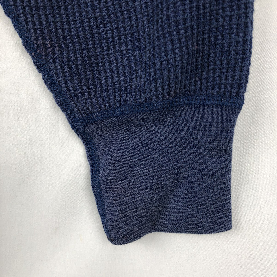 NORTHWEST TERRITORY Thermal Long-Sleeve T-Shirt, Waffle Knit, Made in USA, Men's XL equivalent. cotton blue type Vintage Second Hand
