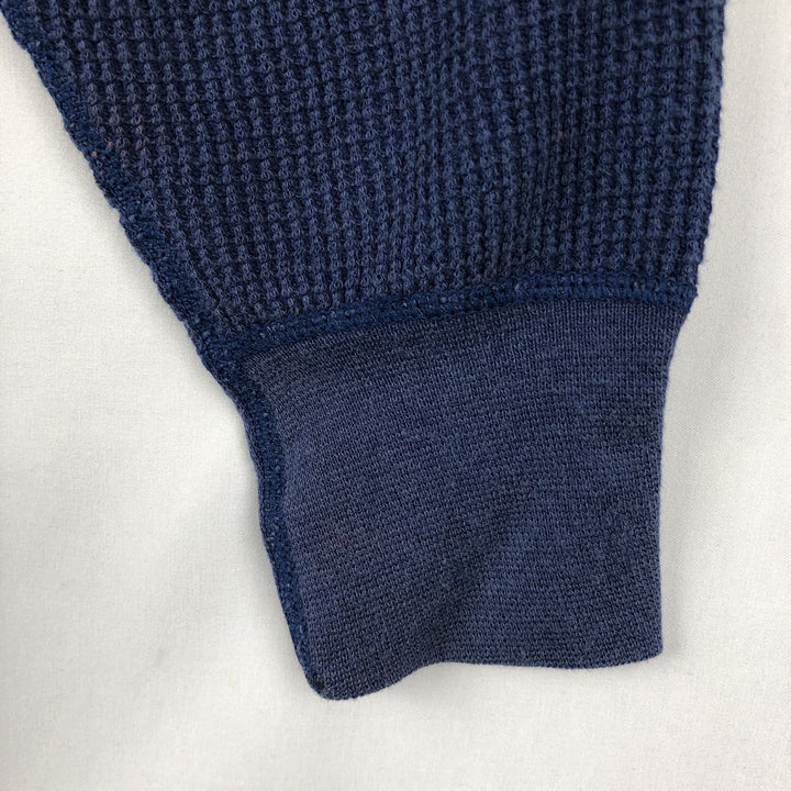 NORTHWEST TERRITORY Thermal Long-Sleeve T-Shirt, Waffle Knit, Made in USA, Men's XL equivalent. cotton blue type Vintage Second Hand