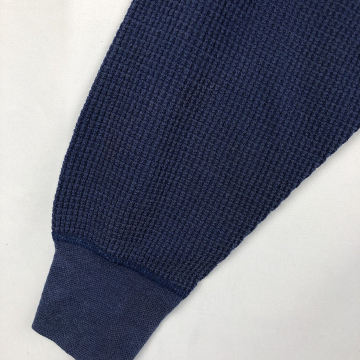 NORTHWEST TERRITORY Thermal Long-Sleeve T-Shirt, Waffle Knit, Made in USA, Men's XL equivalent. cotton blue type Vintage Second Hand