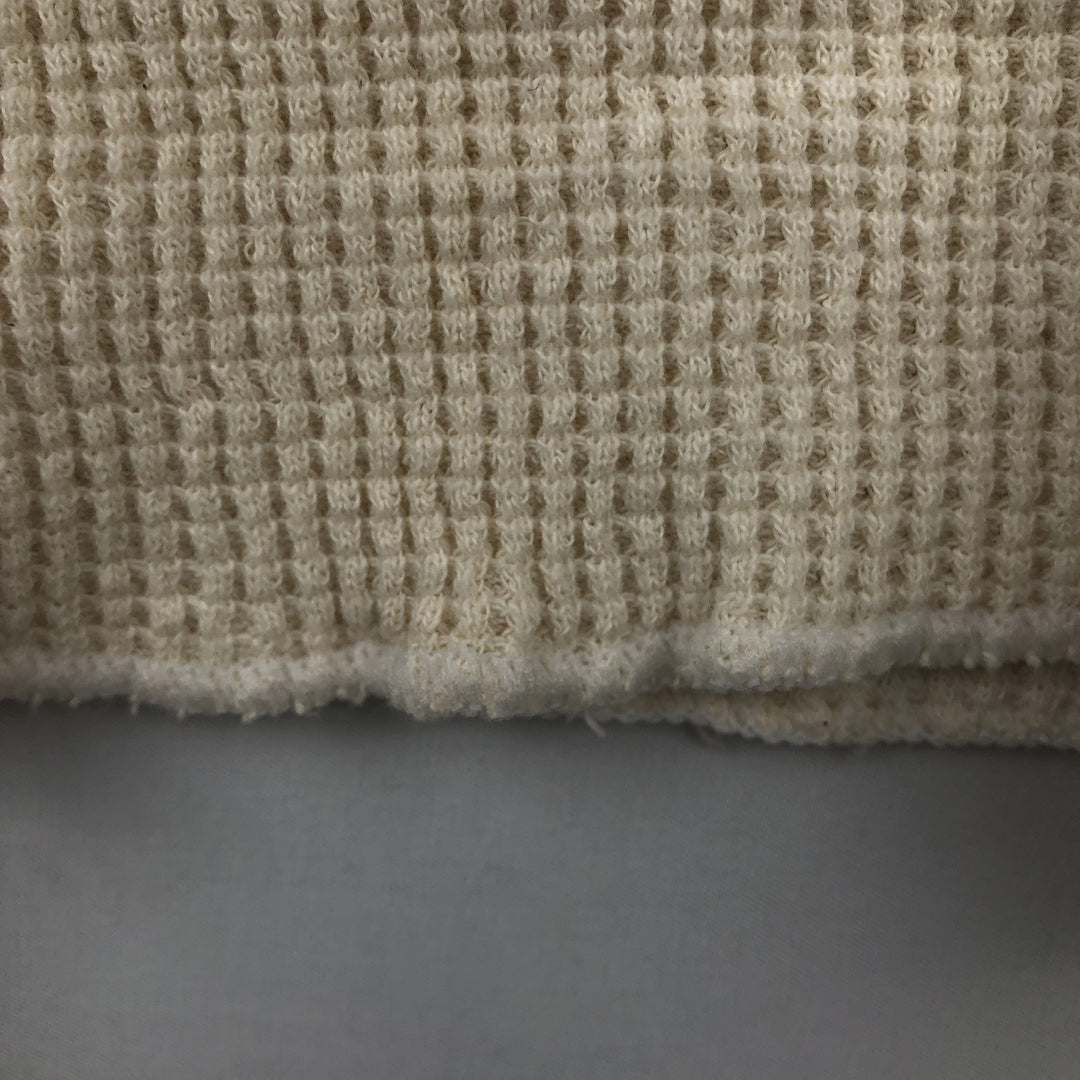 1980'S Northwest Territory Plain Thermal Long-Sleeve T-Shirt, Waffle Knit, Made in USA, Men's Size L (Equivalent), Vintage cotton Beige type Vintage Second Hand