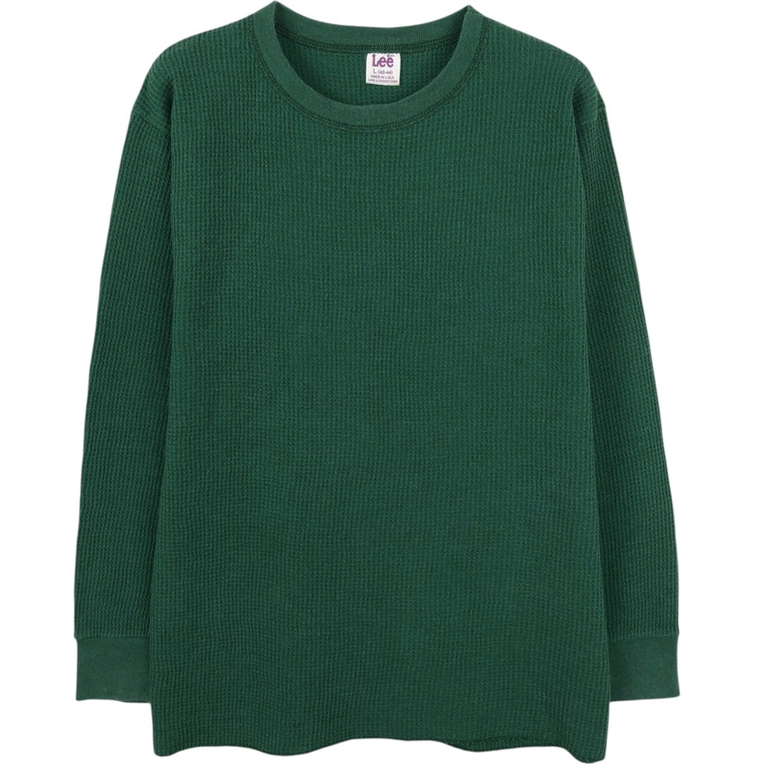 80s-90'S Lee Thermal Long-Sleeve T-Shirt, Made in USA, Men's Size L (Equivalent), Vintage cotton green type Vintage Second Hand