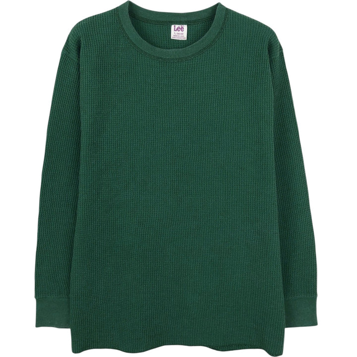 80s-90'S Lee Thermal Long-Sleeve T-Shirt, Made in USA, Men's Size L (Equivalent), Vintage cotton green type Vintage Second Hand
