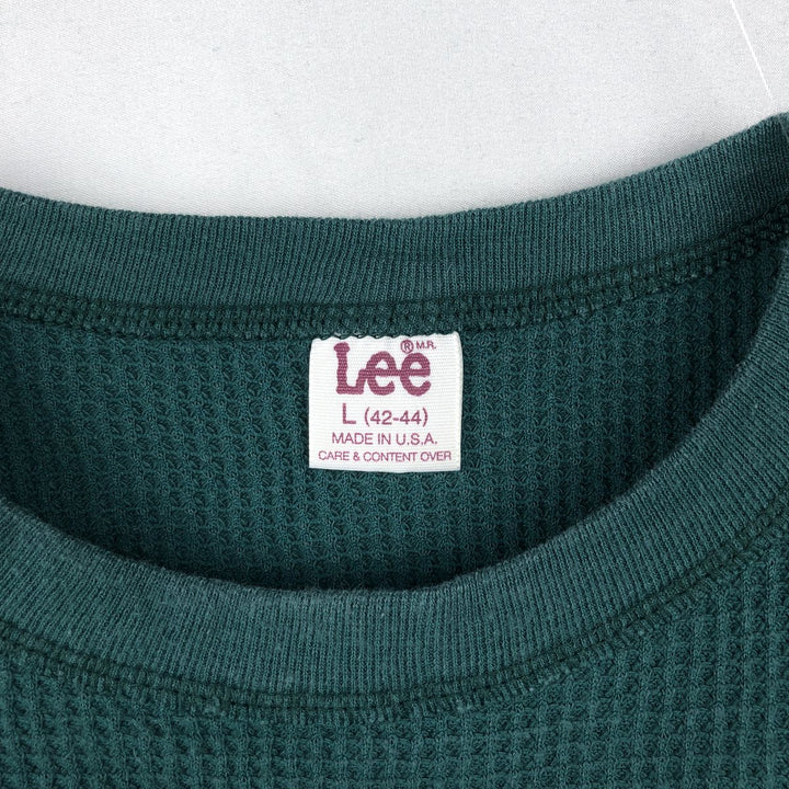 80s-90'S Lee Thermal Long-Sleeve T-Shirt, Made in USA, Men's Size L (Equivalent), Vintage cotton green type Vintage Second Hand