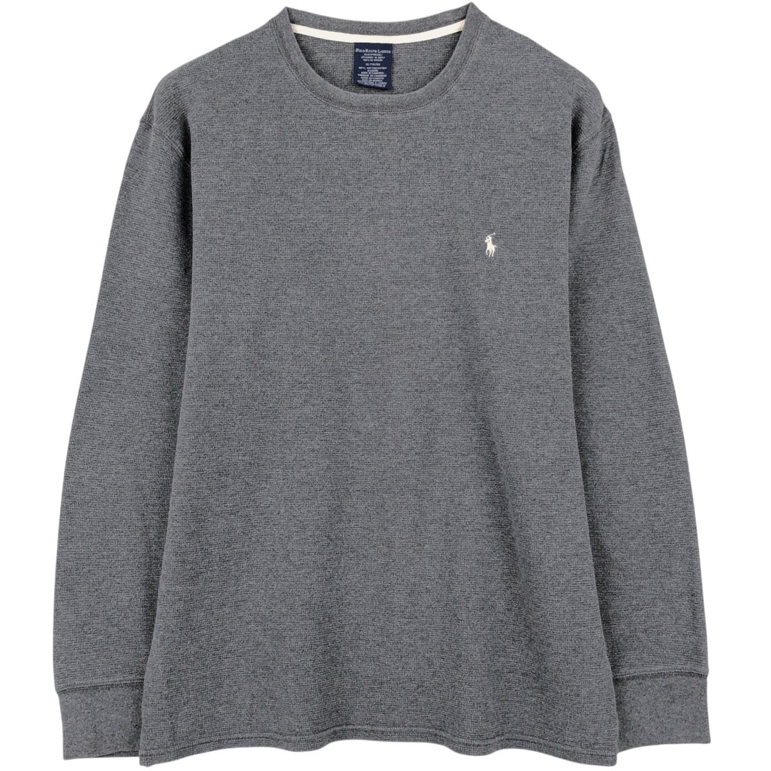 Ralph Lauren POLO RALPH LAUREN SLEEPWEAR Thermal Long T-shirt Waffle Men's XL cotton gray type Vintage Second Hand