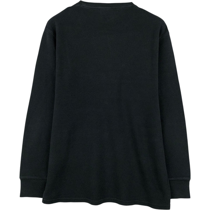 Ralph Lauren POLO RALPH LAUREN SLEEPWEAR Thermal Long T-shirt Waffle Men's L size cotton black type Vintage Second Hand