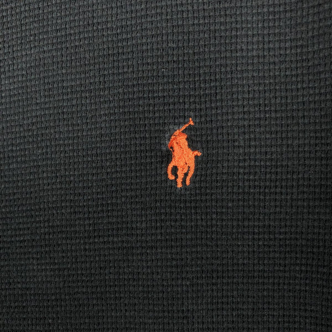 Ralph Lauren POLO RALPH LAUREN SLEEPWEAR Thermal Long T-shirt Waffle Men's L size cotton black type Vintage Second Hand