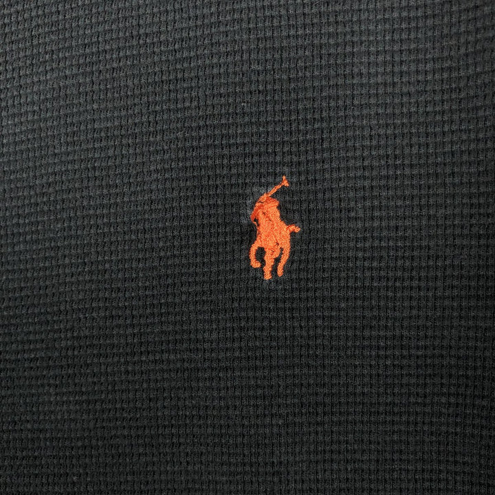 Ralph Lauren POLO RALPH LAUREN SLEEPWEAR Thermal Long T-shirt Waffle Men's L size cotton black type Vintage Second Hand