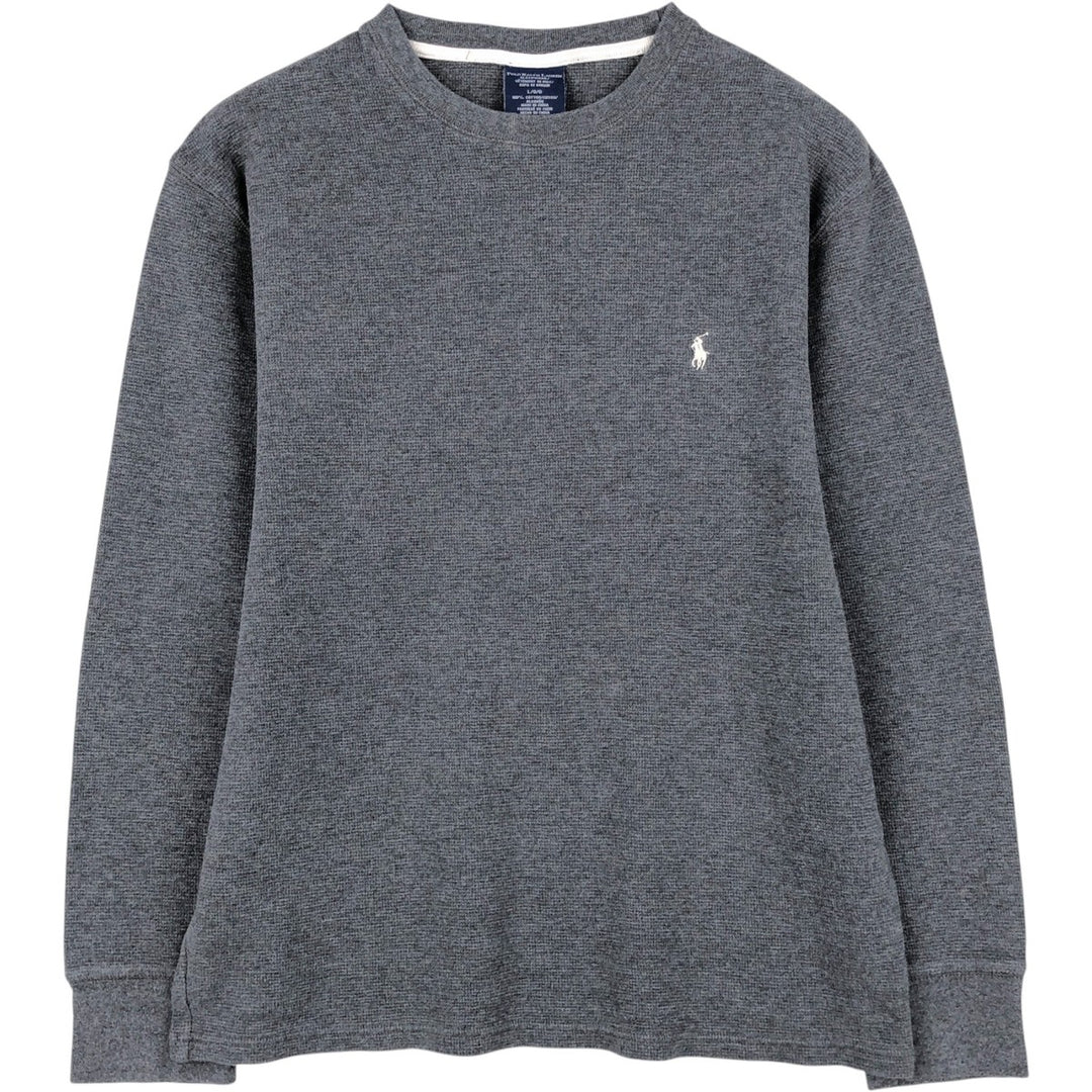 Ralph Lauren POLO RALPH LAUREN SLEEPWEAR Thermal Long T-shirt Waffle Men's L size cotton gray type Vintage Second Hand