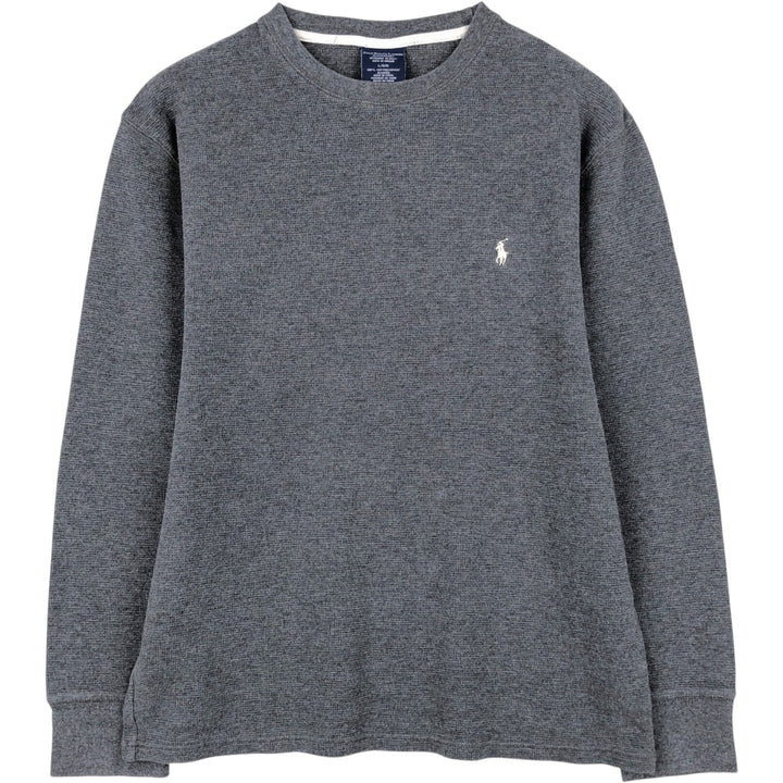 Ralph Lauren POLO RALPH LAUREN SLEEPWEAR Thermal Long T-shirt Waffle Men's L size cotton gray type Vintage Second Hand